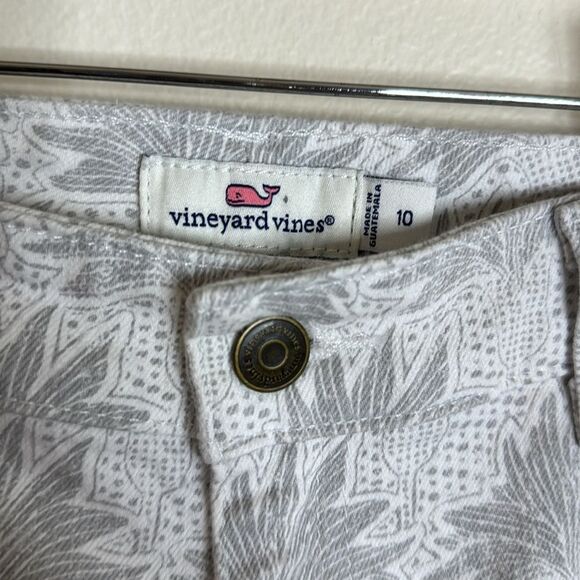 Vineyard Vines ladies Grey White Seashell Pants size 10 casual beachy - Picture 4 of 10